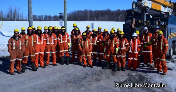 Démantèlement d'une ligne d'Hydro-Québec à Saint-Alexis