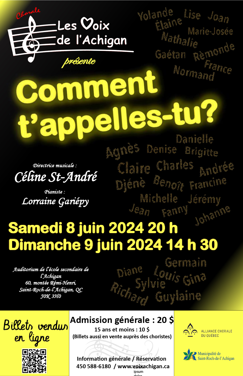 Voix de l'Achigan : affiche Concert 2024